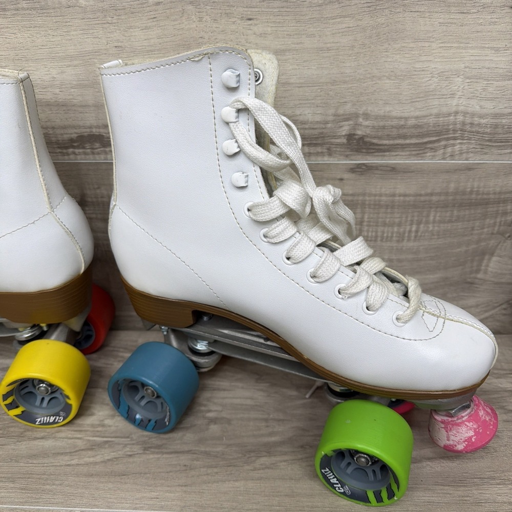 Chicago Roller Skates Womens Size 10 White Pink Wheels - Picture 4 of 15